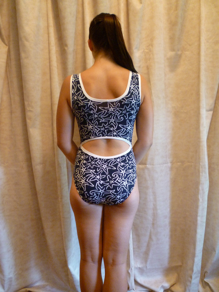 Open Back - Navy Blue Starfish Tank Bodysuit