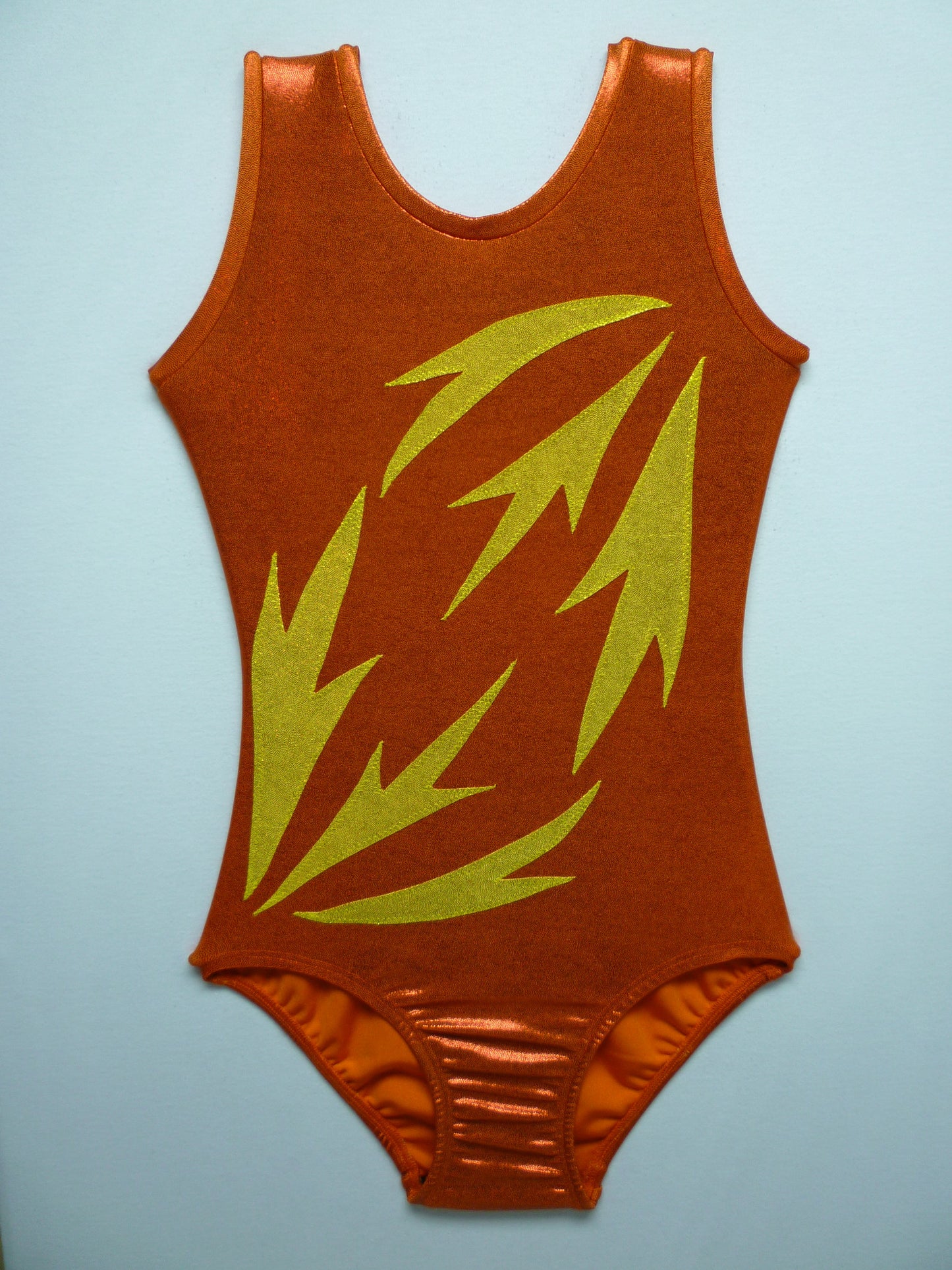 Frost Falling Spray Persimmon Orange Mystique Tank Bodysuit