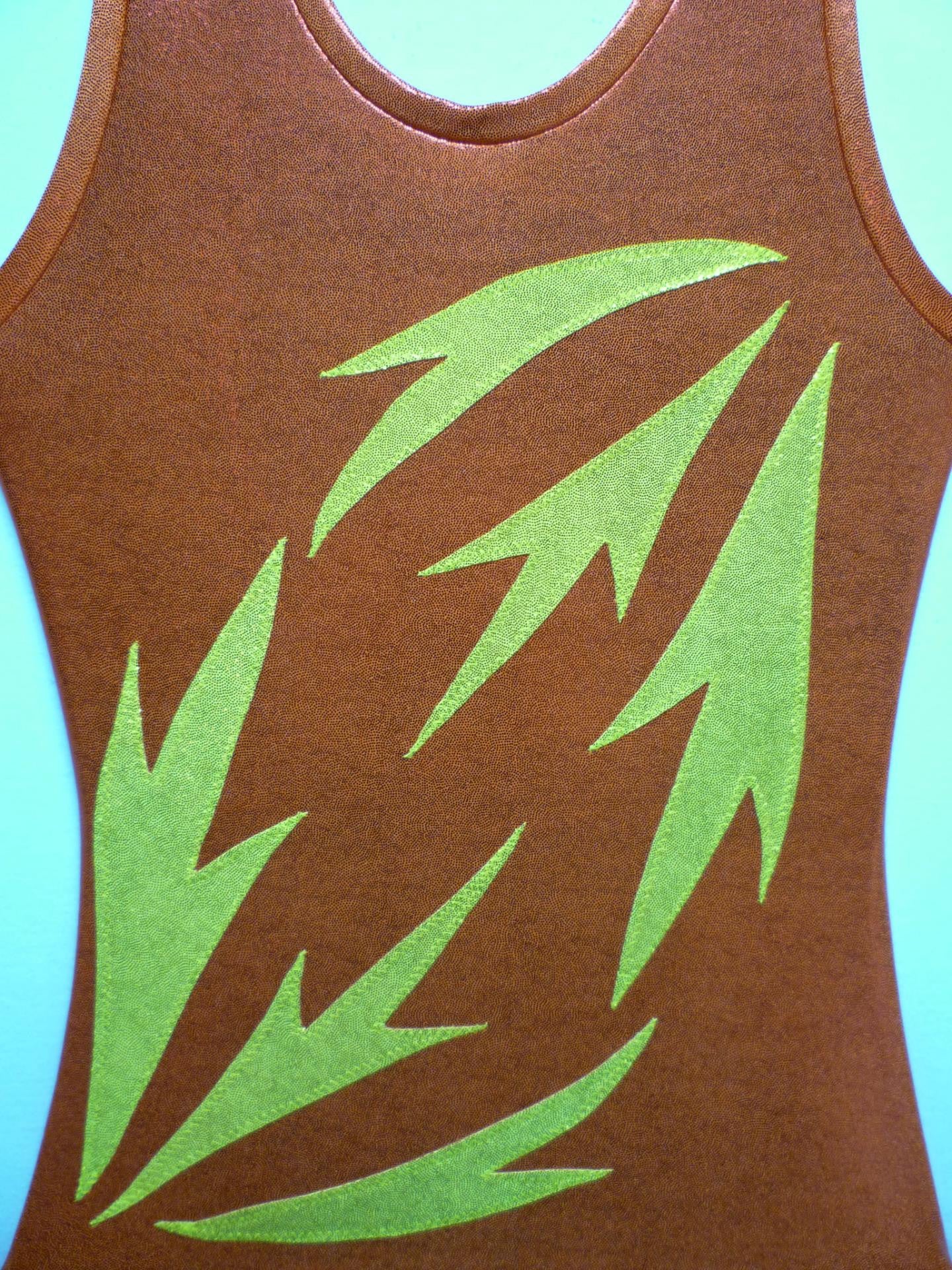 Frost Falling Spray Persimmon Orange Mystique Tank Bodysuit