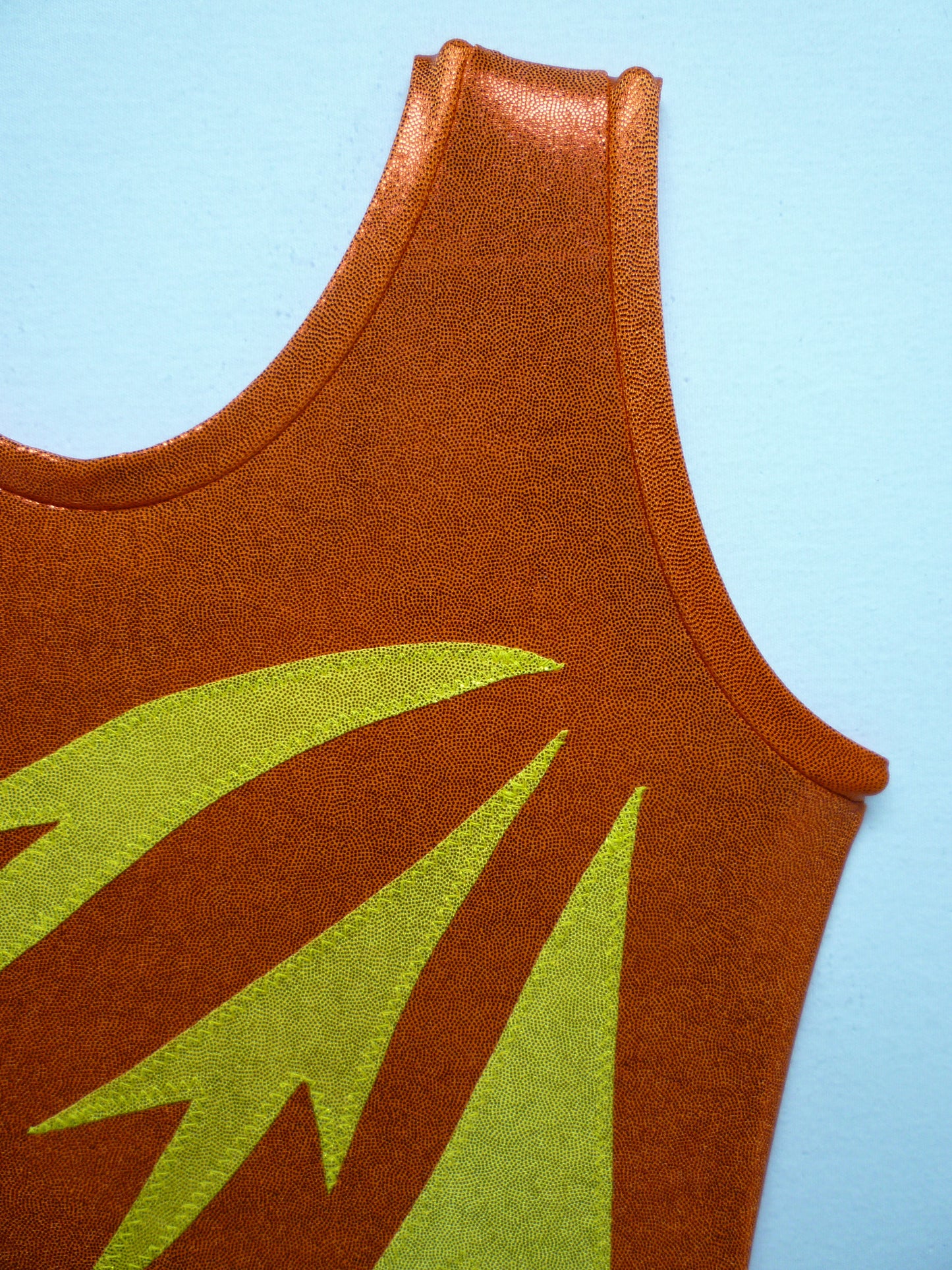 Frost Falling Spray Persimmon Orange Mystique Tank Bodysuit