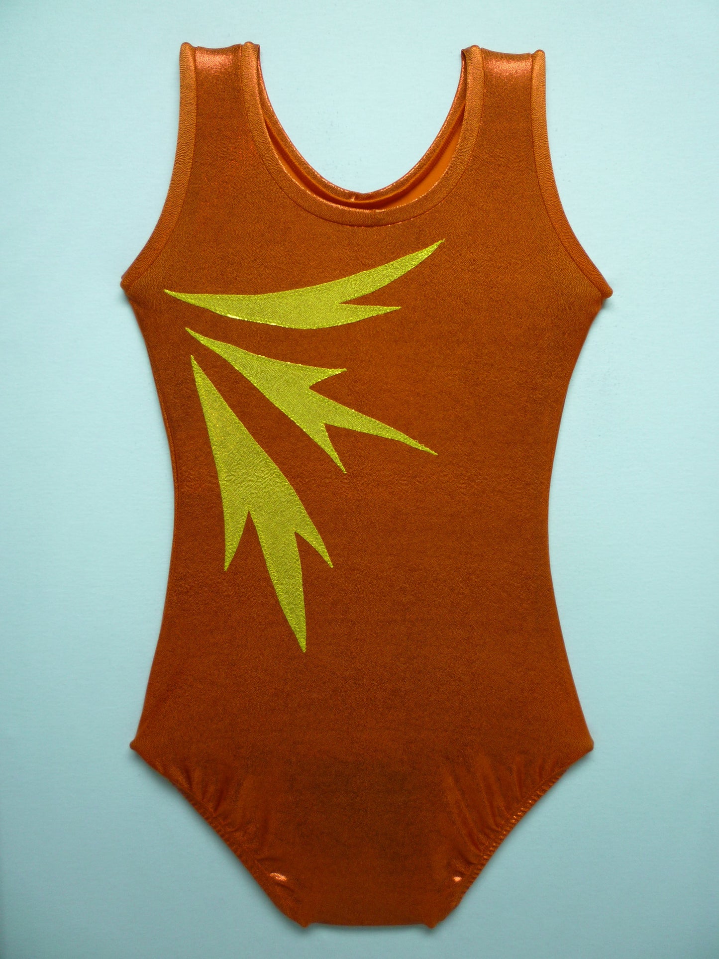 Frost Falling Spray Persimmon Orange Mystique Tank Bodysuit