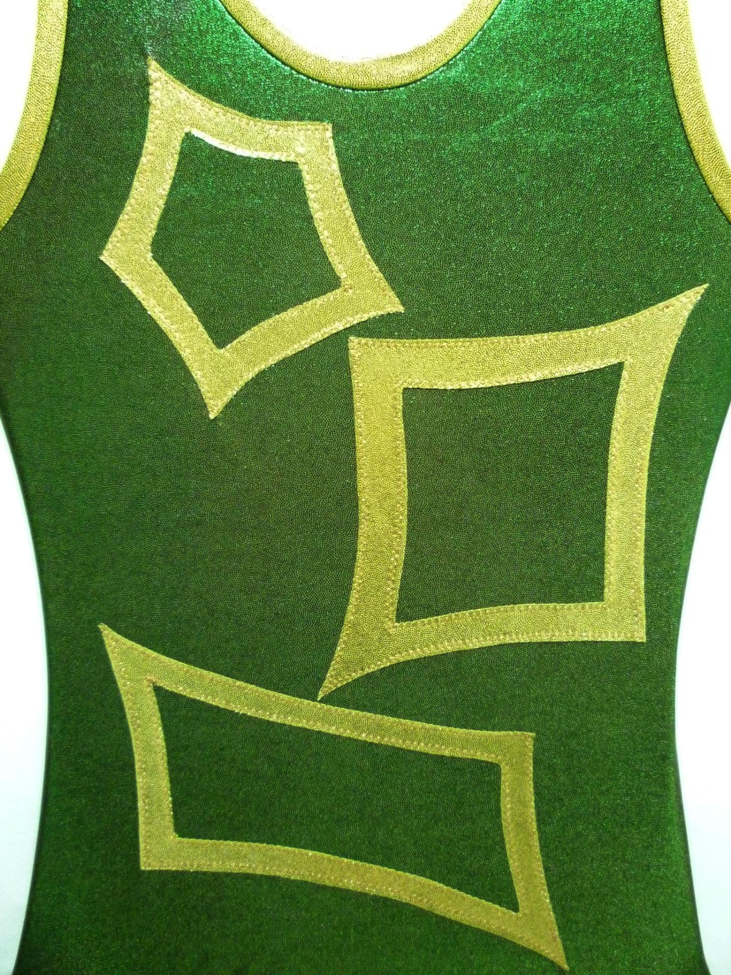 Geometric 3B Olive Mystique Tank Bodysuit