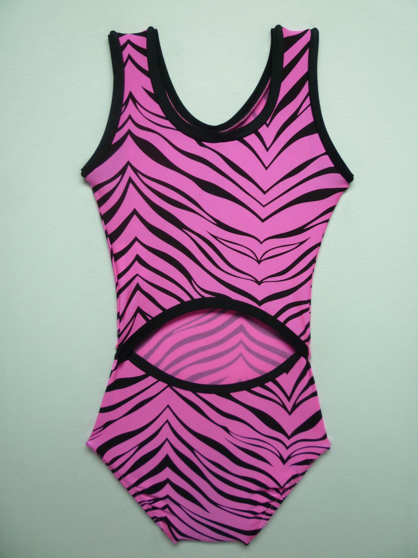 Open Back - Zebra Pink Tank Bodysuit