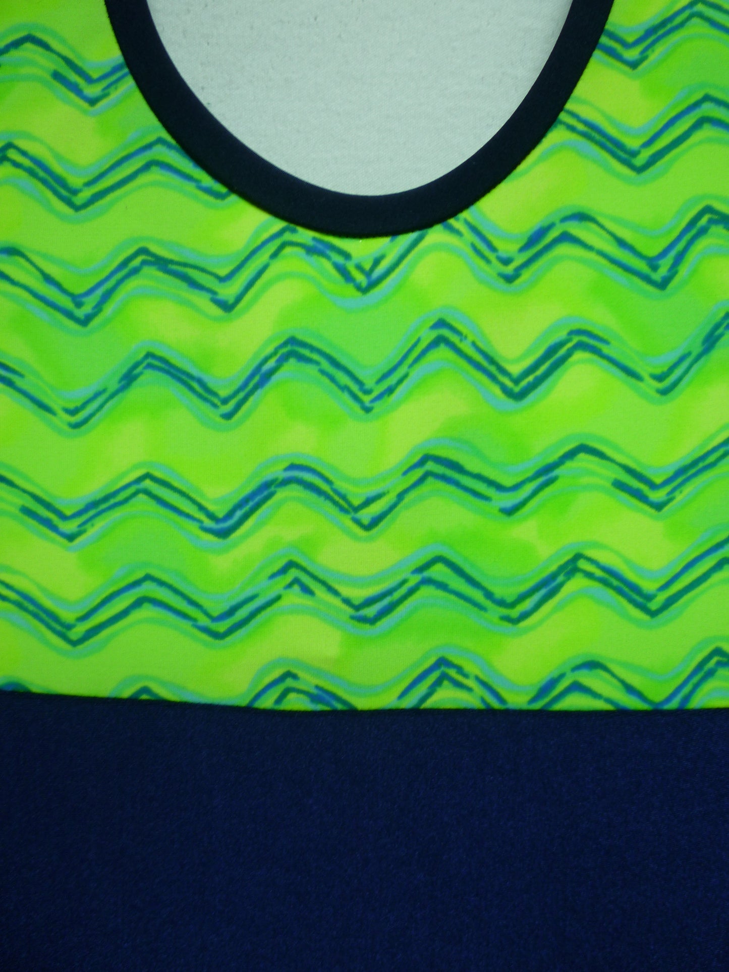 Lime Zig Zag with Navy edge