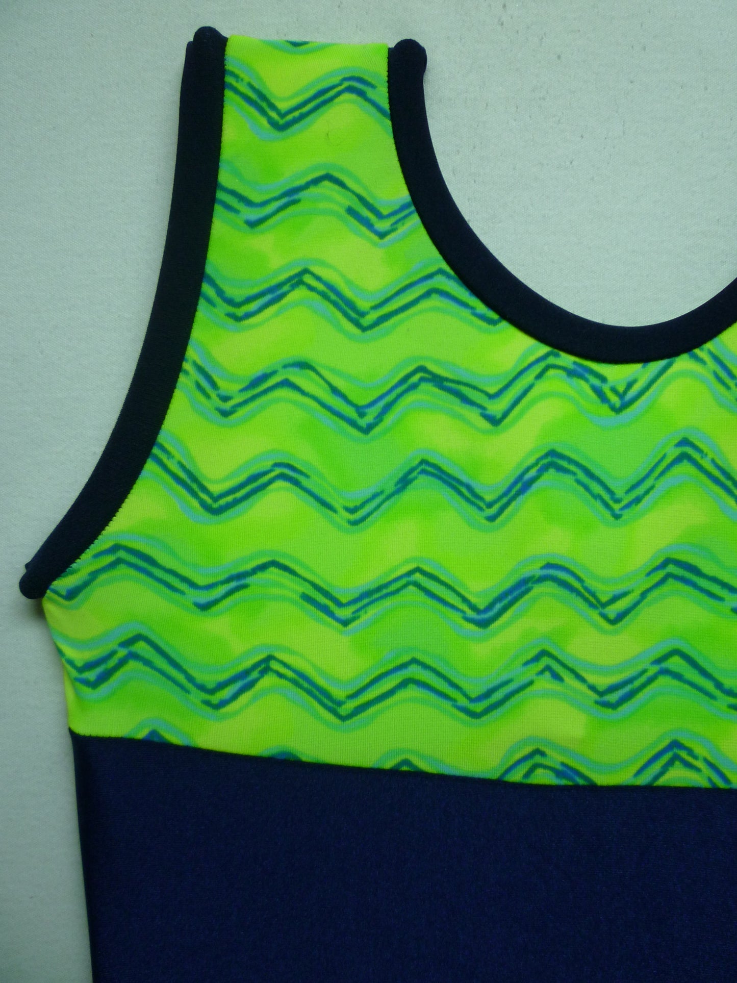 Lime Zig Zag with Navy edge