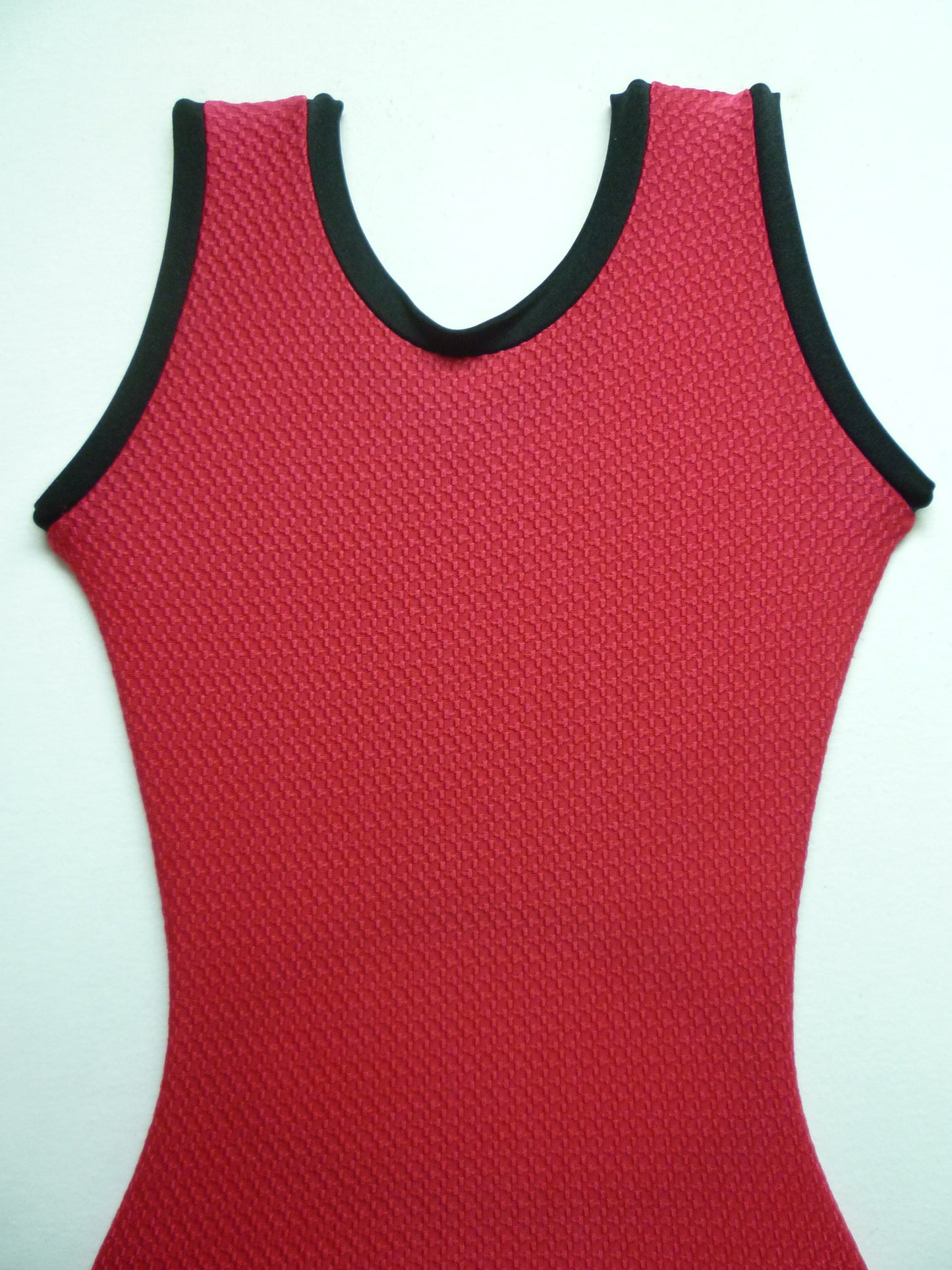 Open Back - Texture - Red Tank Bodysuit