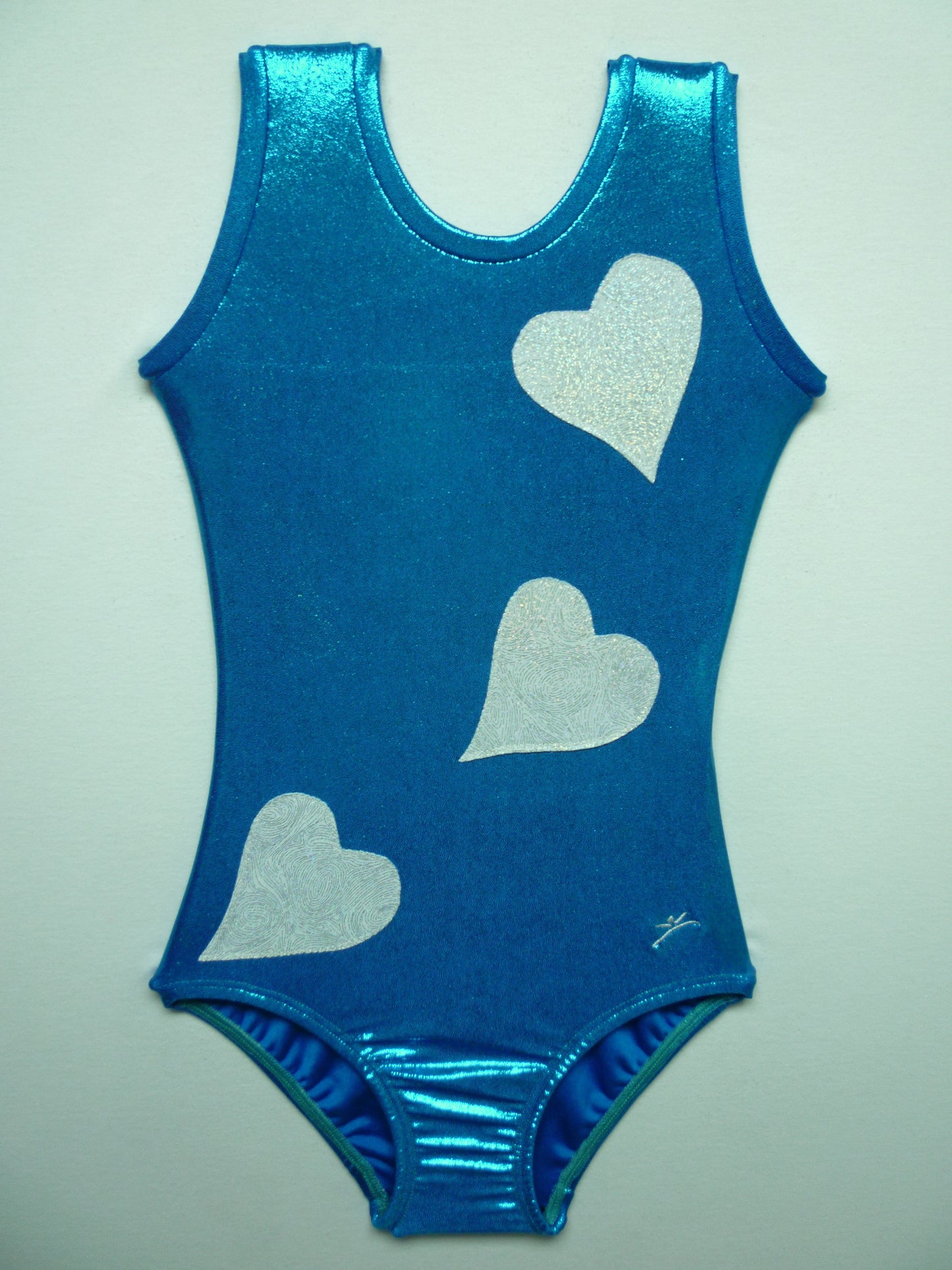 Falling Hearts Ocean Blue Mystique Tank Bodysuit