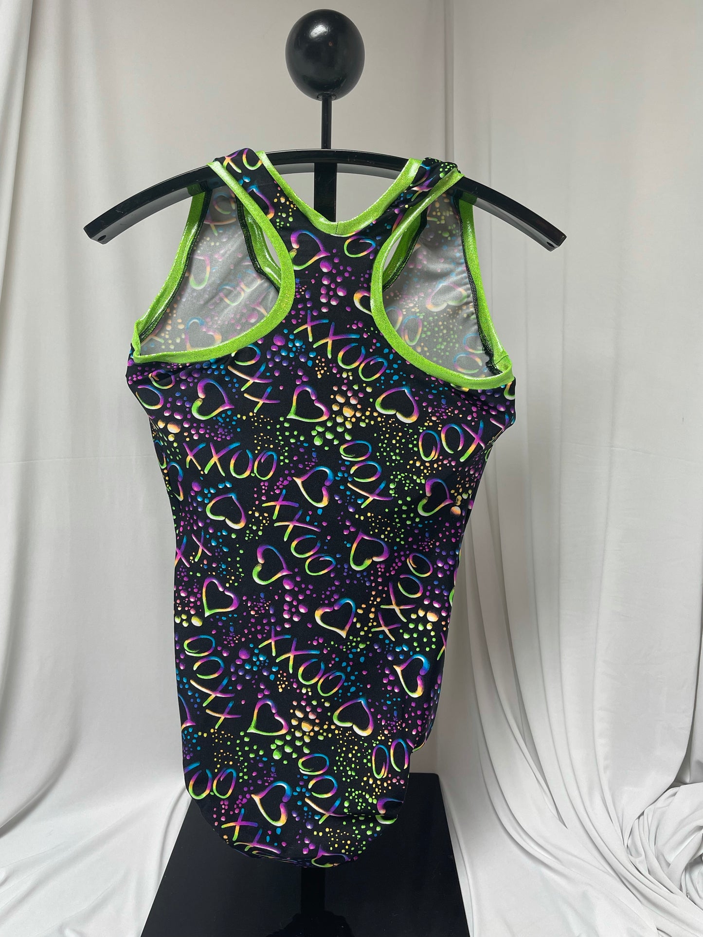 XOXO Racer Back Bodysuit w/ Lime edges