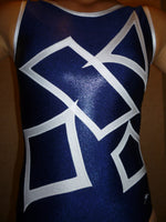 Geometric B Navy Black Mystique Tank Bodysuit