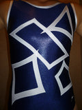 Geometric B Navy Black Mystique Tank Bodysuit