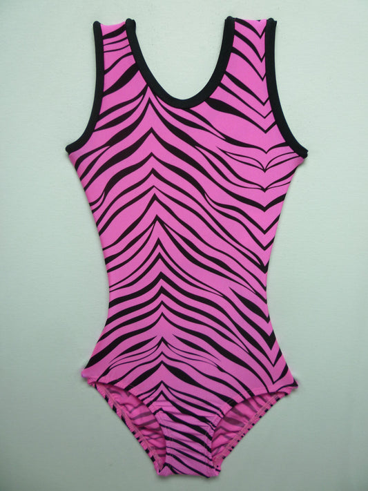 Open Back - Zebra Pink Tank Bodysuit