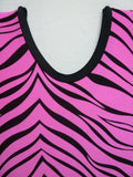 Open Back - Zebra Pink Tank Bodysuit