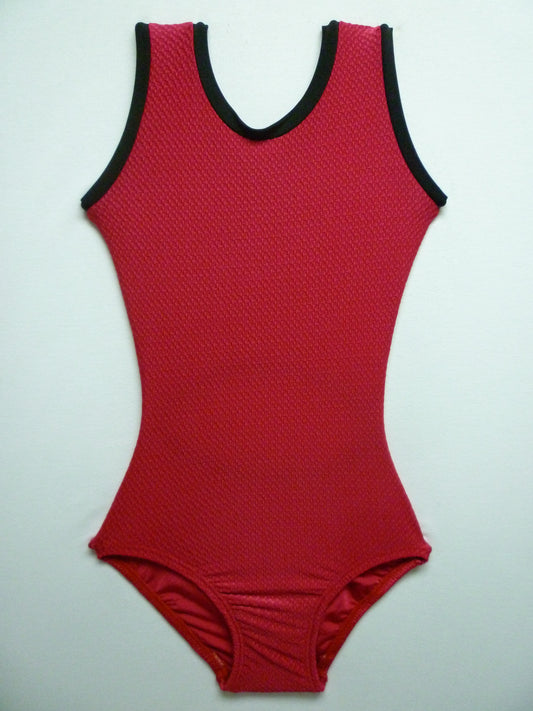 Open Back - Texture - Red Tank Bodysuit