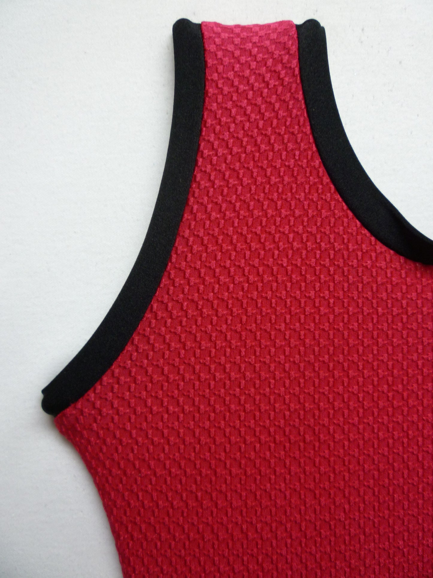 Open Back - Texture - Red Tank Bodysuit