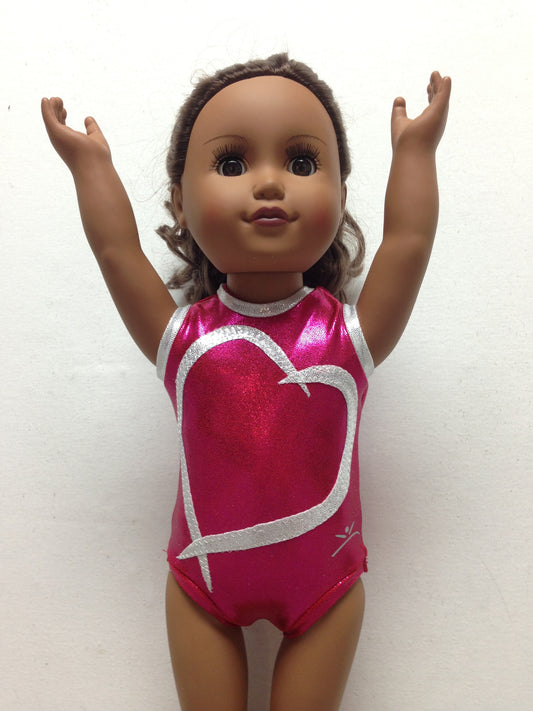 Doll Bodysuit - Open Heart Berry Fuchsia