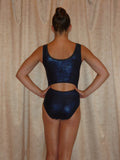 Open Back - Blue Snake Skin Tank Bodysuit