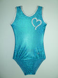 Heart- Open Small Turquoise Cracked Glass Tank Bodysuit