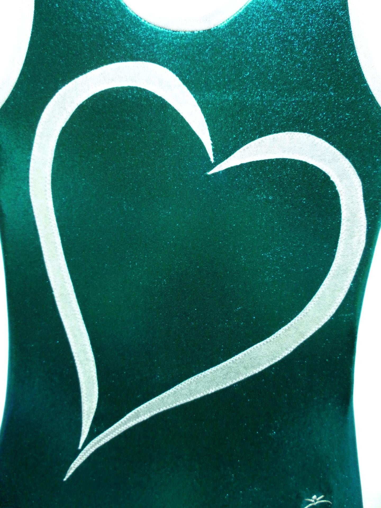 Heart- Open plus 1 Emerald Mystique Tank Bodysuit