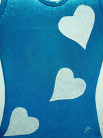Falling Hearts Ocean Blue Mystique Tank Bodysuit