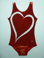 Heart- Open Red Mystique Tank Bodysuit
