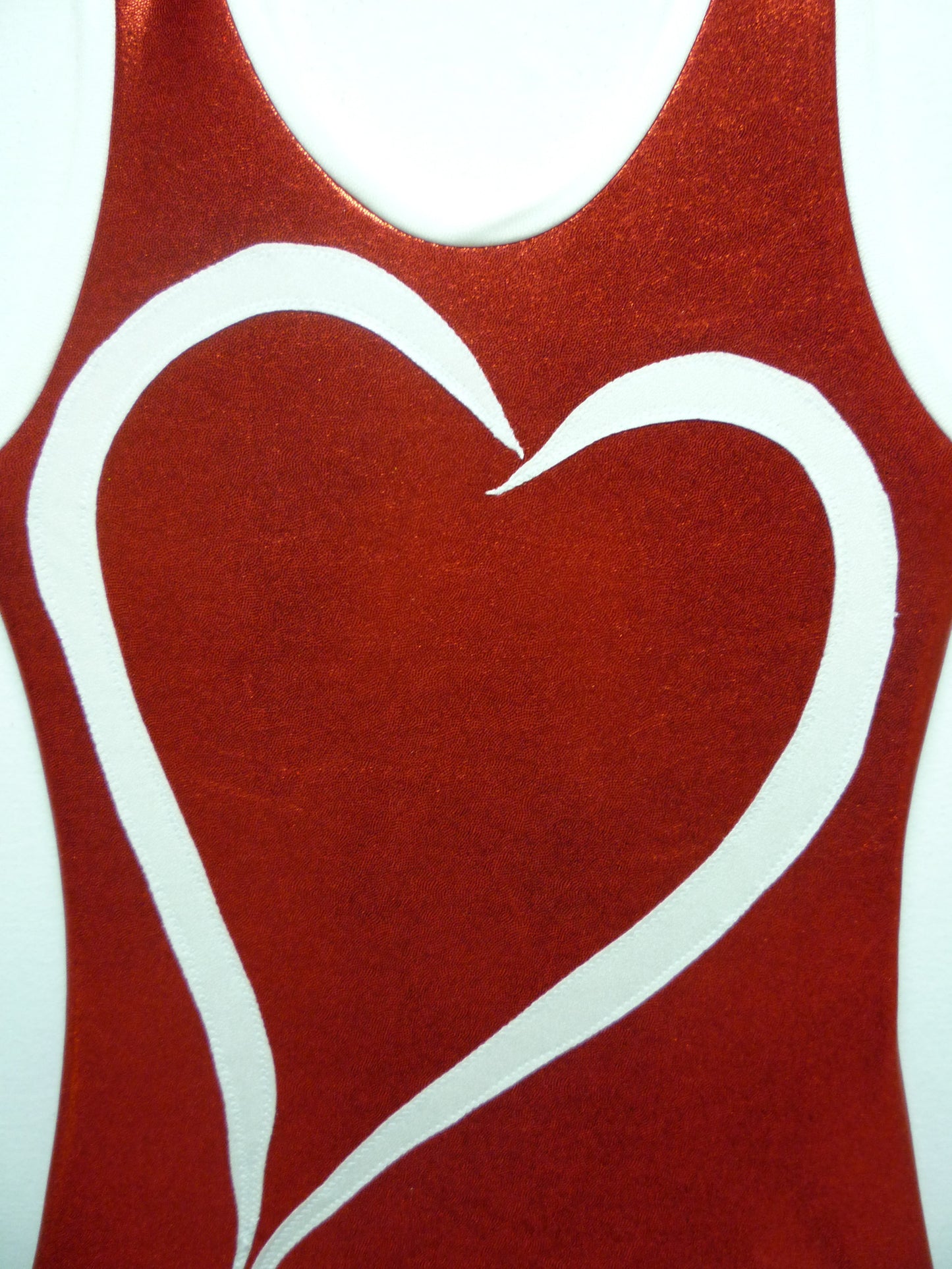 Heart- Open Red Mystique Tank Bodysuit