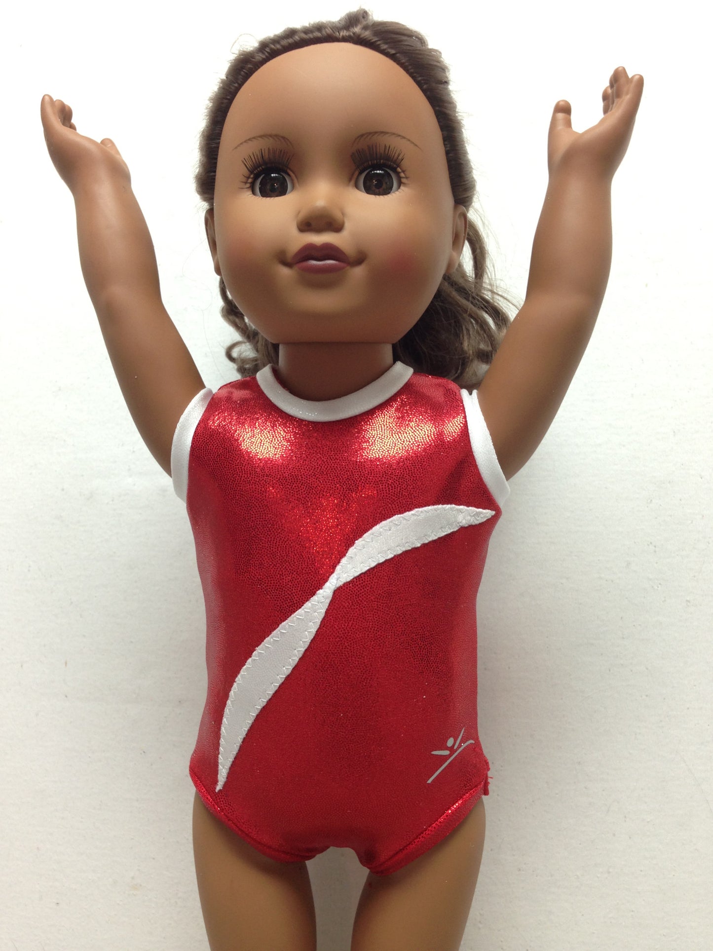 Doll Bodysuit - Red w/ White Ribbon