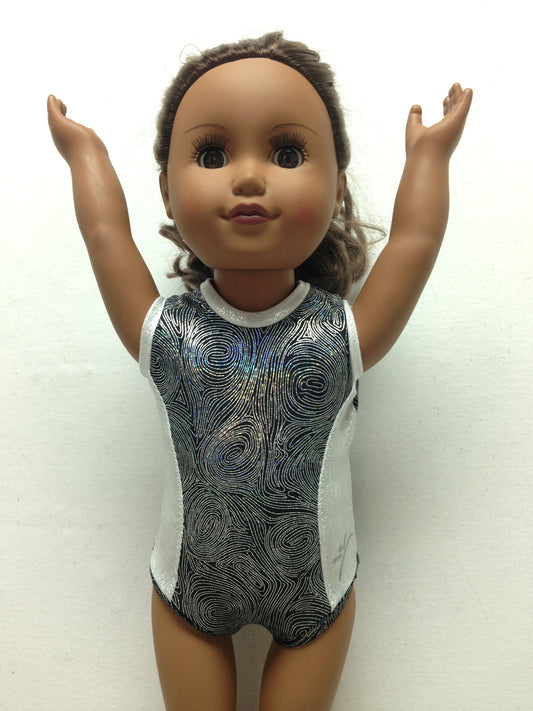 Doll Bodysuit - Silhouettes Black Swirl Princess