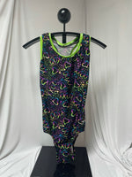 XOXO Racer Back Bodysuit w/ Lime edges