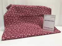 PInk w/ white mini floral quilting cotton fabric- by the meter