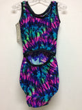 Open Back - Tie Dye Printed bodysuit w/ black mystique edges