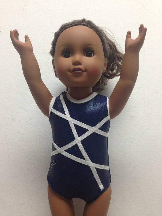 Doll Bodysuit - Navy w/ White Lines