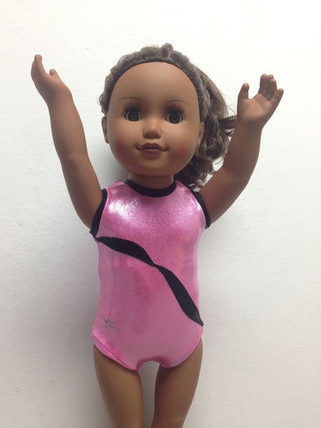 Doll Bodysuit - Pink w/ Black Ribbon